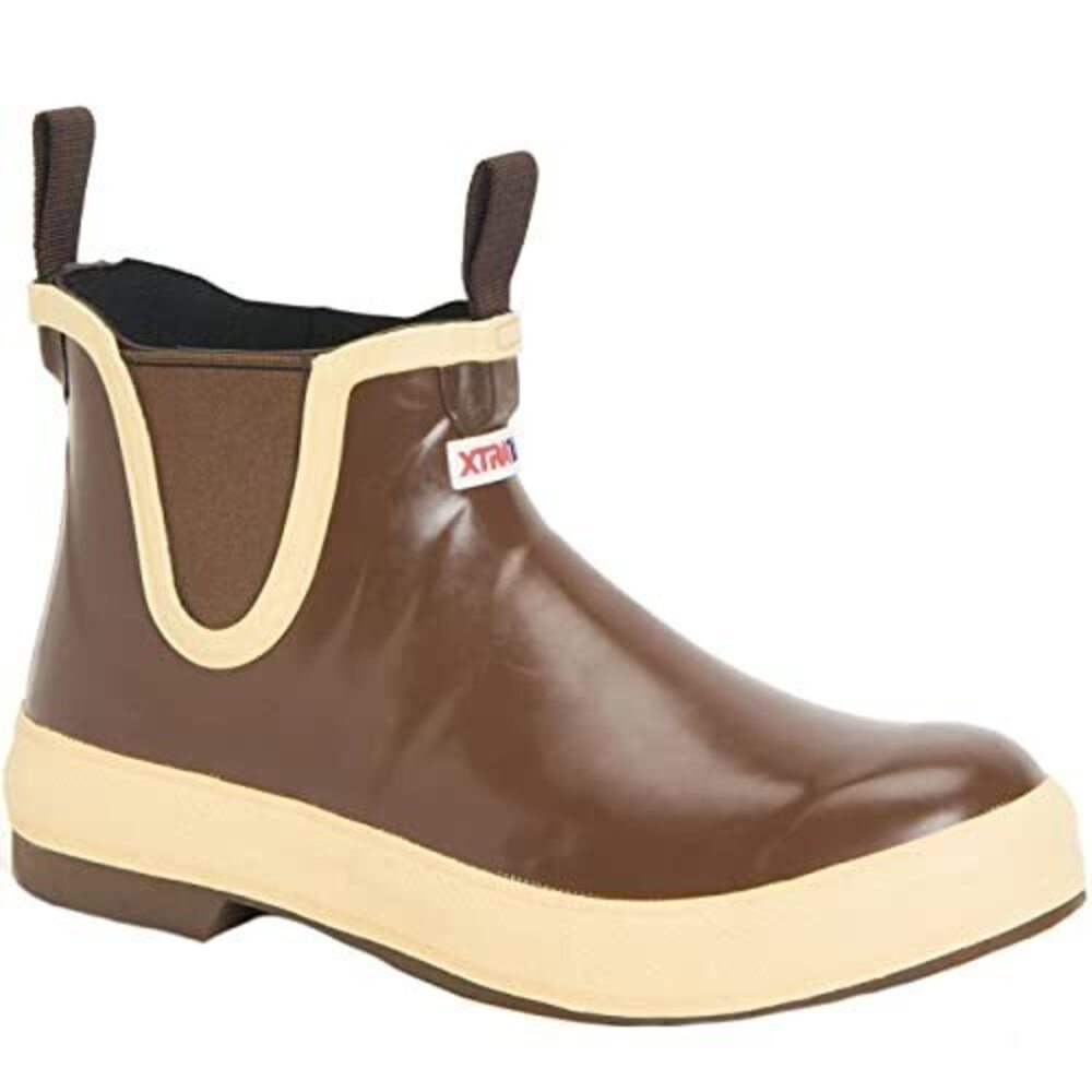 XTRATUF MEN'S LEGACY ANKLE DECK BOOT, BROWN, SIZE 12